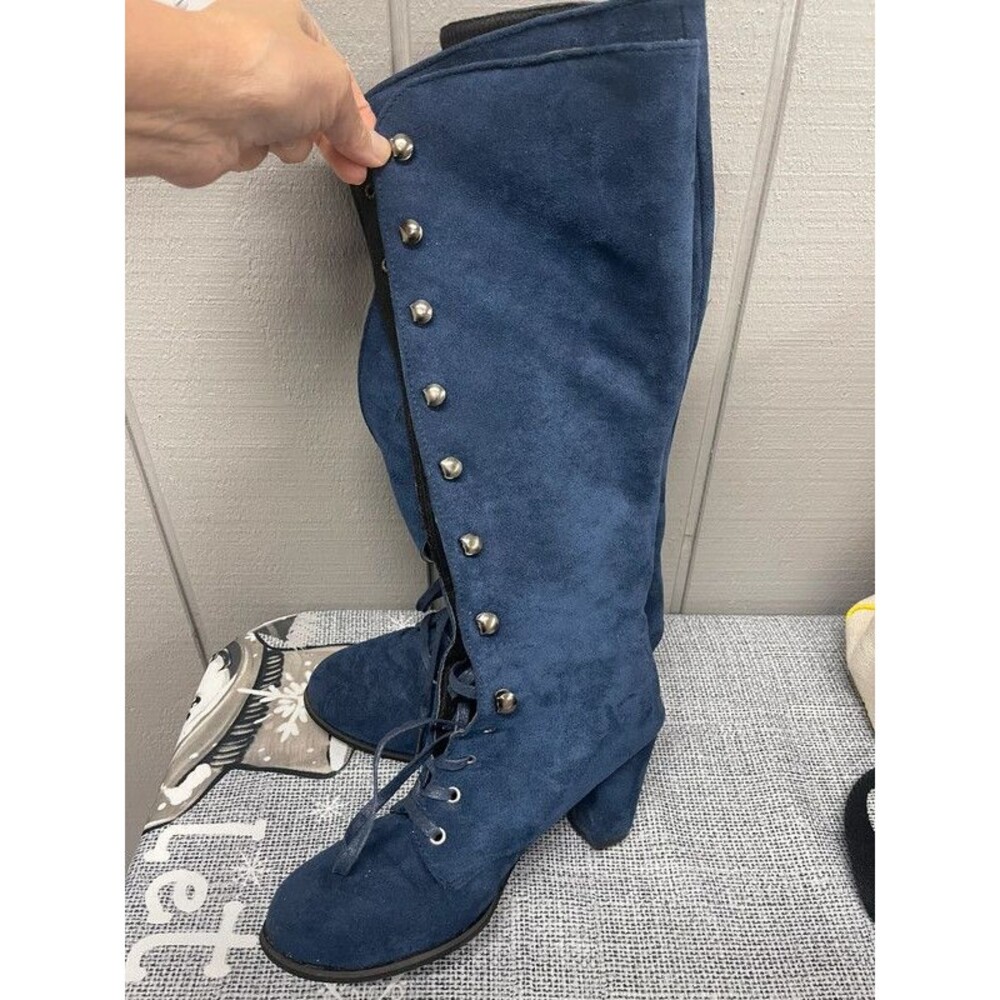 Tall Navy Blue lace up Boots size 9/40